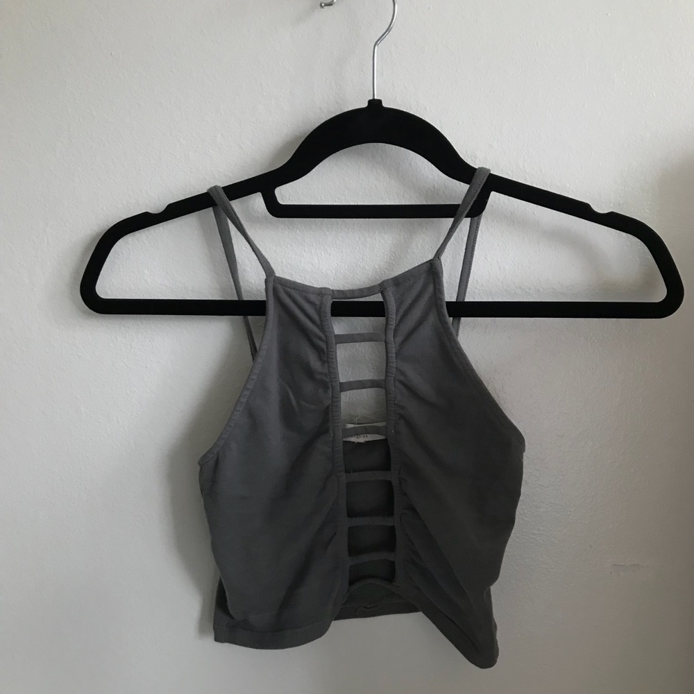 Gray crop top